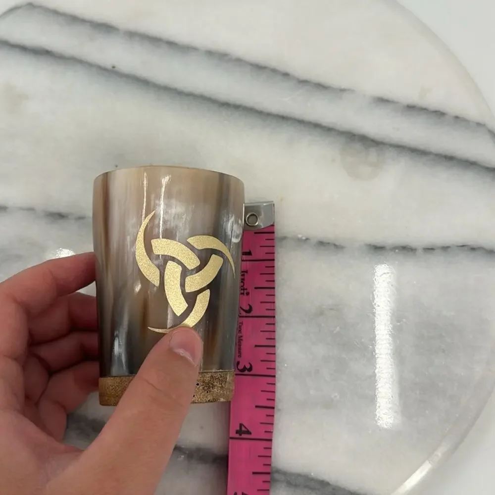 New! Handcrafted Viking horn of Odin/ Celtic trinity shot glass